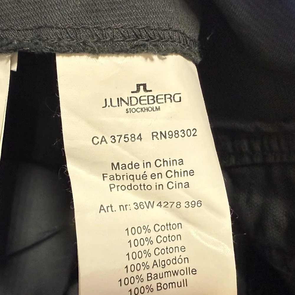J.Lindeberg Stockholm Cargo Pants Buckle Strap Utility Pockets Slim Fit Black 29